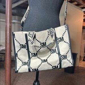 Steve Madden Beige and Black Patterned Tote